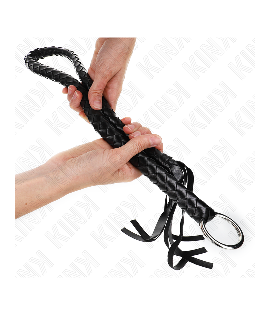 KINK - FOUET SERPENT AVEC ANNEAU À MAIN NOIR 65 CM