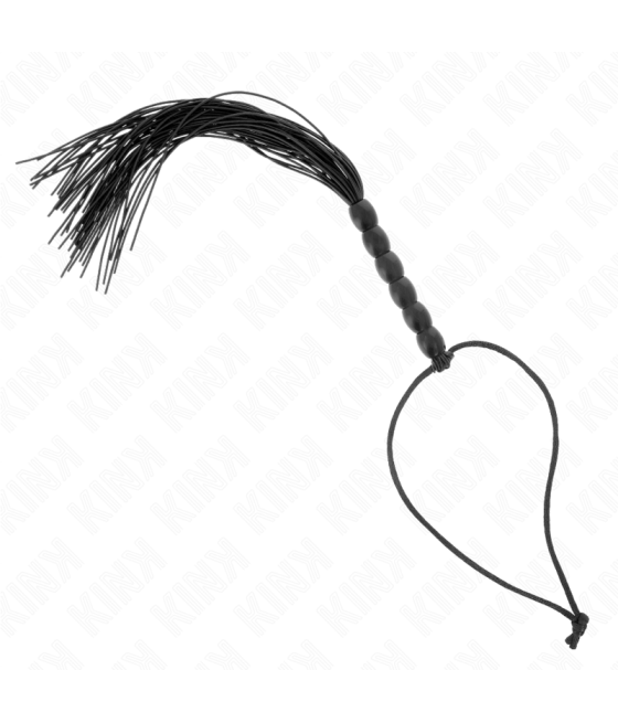 KINK - MINI SILIKONPEITSCHE MIT 6 SCHWARZEN PERLEN 26 CM