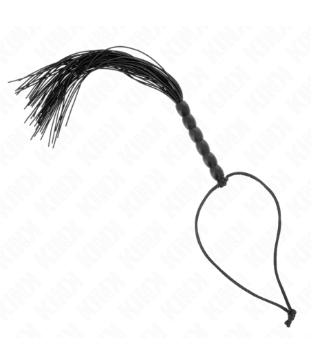 KINK - MINI SILICONE WHIP WITH 6 BLACK BEADS 26 CM