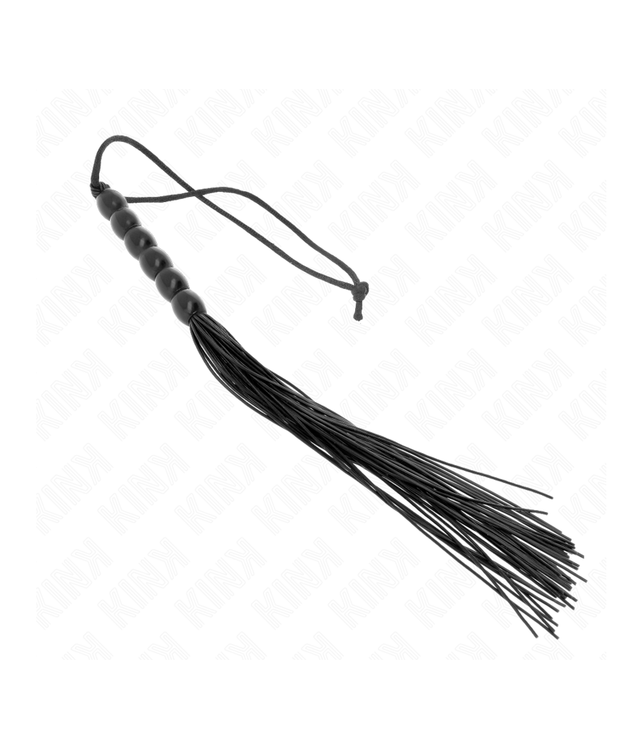 KINK - MINI FOUET EN SILICONE AVEC 6 BILLES NOIRES 26 CM