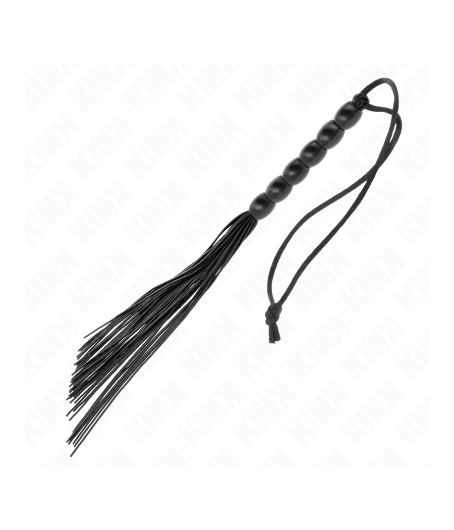 KINK - MINI SILIKONPEITSCHE MIT 6 SCHWARZEN PERLEN 26 CM