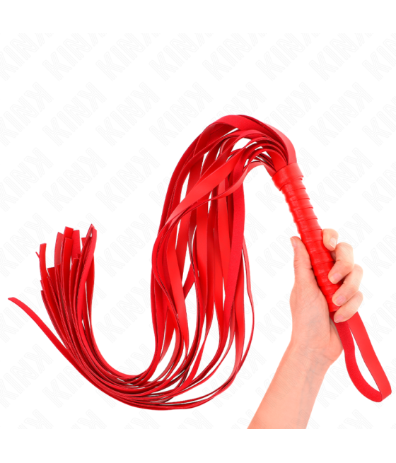 KINK - ROTE PEITSCHE MIT KURZEM GRIFF UND LANGEM SCHWANZ 70 CM