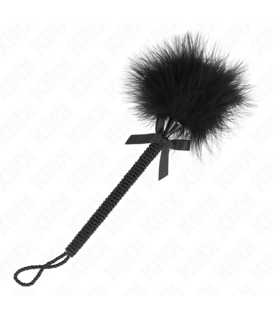 KINK - NYLON ROPE WAND WITH TICKLE FEATHERS AND BLACK BOW 25 CM