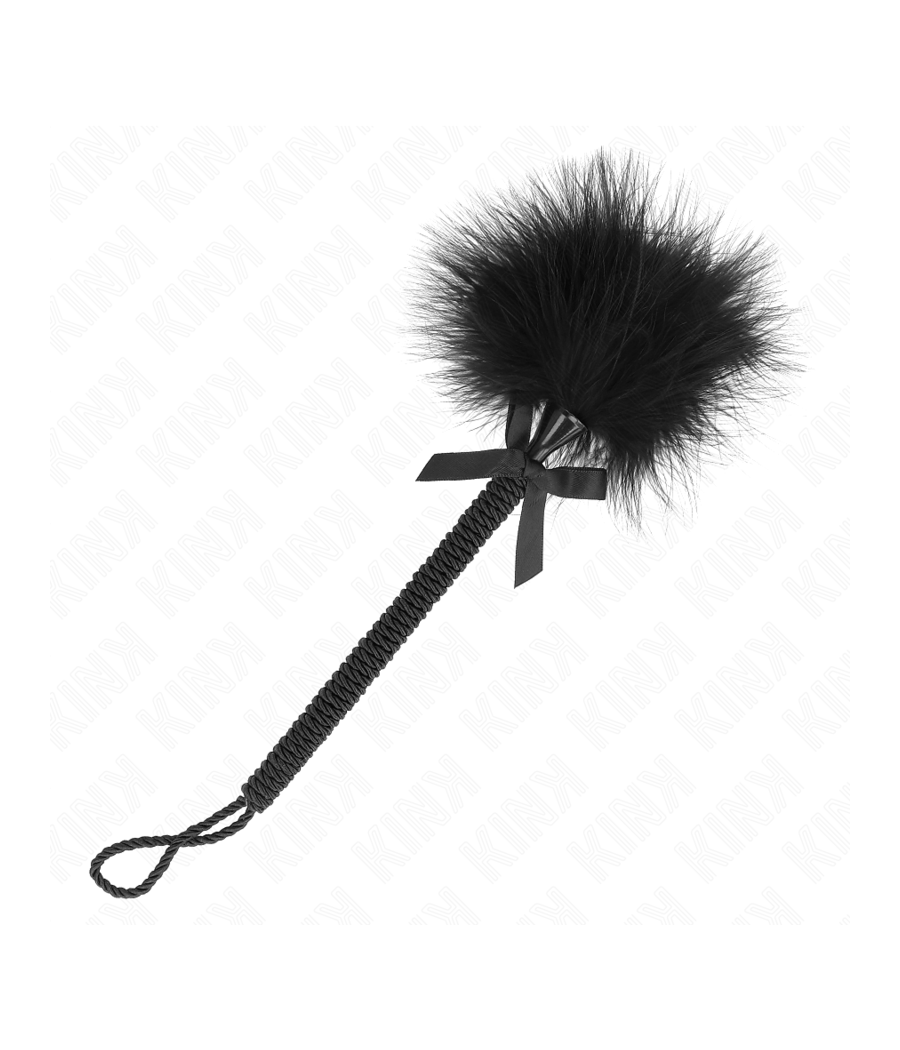 KINK - NYLONSEILSTAB MIT KITZELFEDERN UND SCHWARZER SCHLEIFE 25 CM