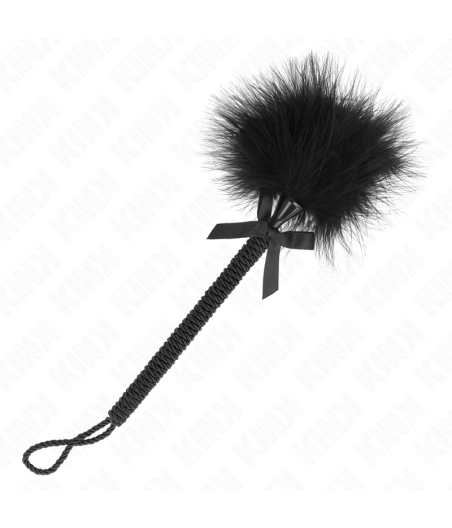 KINK - MASAJEADOR DE CUERDA DE NAILON CON PLUMAS PARA COSQUILLAS Y LAZO NEGRO 25 CM