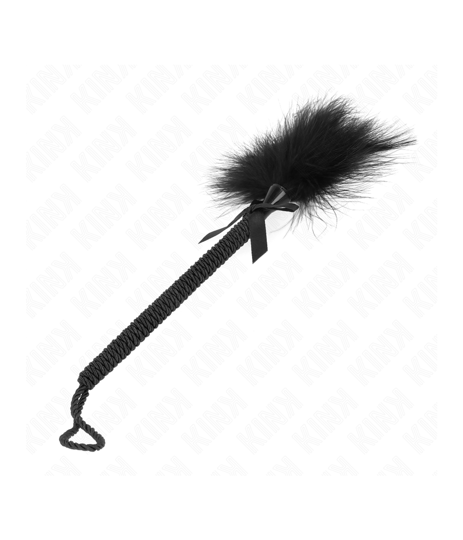 KINK - NYLONSEILSTAB MIT KITZELFEDERN UND SCHWARZER SCHLEIFE 25 CM