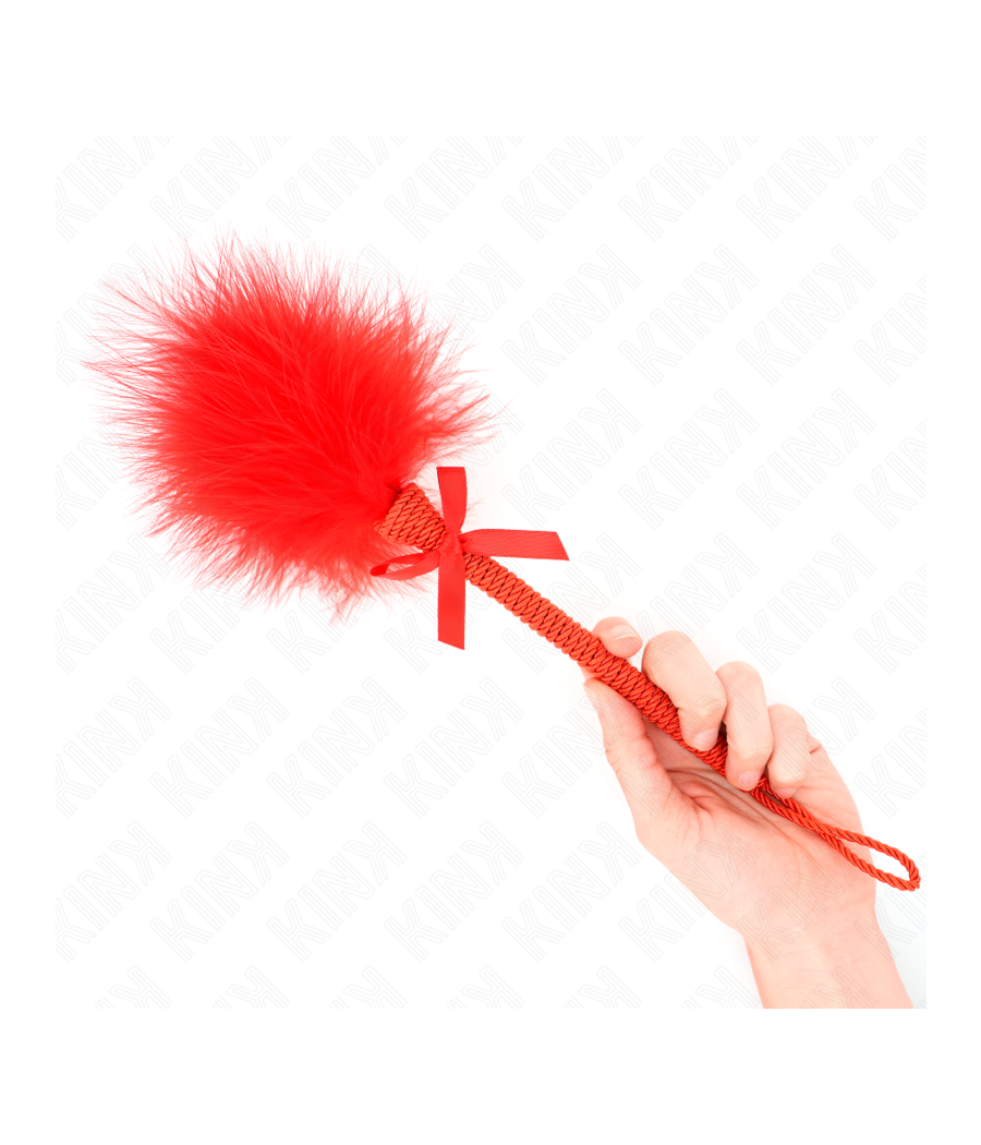 KINK - NYLON ROPE WAND WITH TICKLE FEATHERS AND RED BOW 25 CM