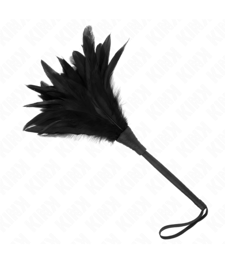 KINK - PLUMES DE POULET TICKLE EN FORME DE CORNE NOIRE 36 CM