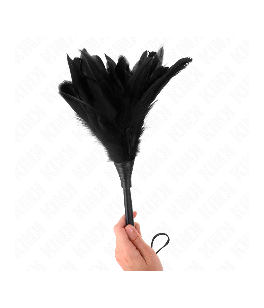 KINK - BLACK MAIDS HORN SHAPED TICKLE CHICKEN FEATHERS 36 CM