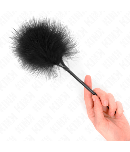 KINK - PLUMES TICKLE NOIRES UTILISÉES POUR LE KIT BONDAGE 27 CM