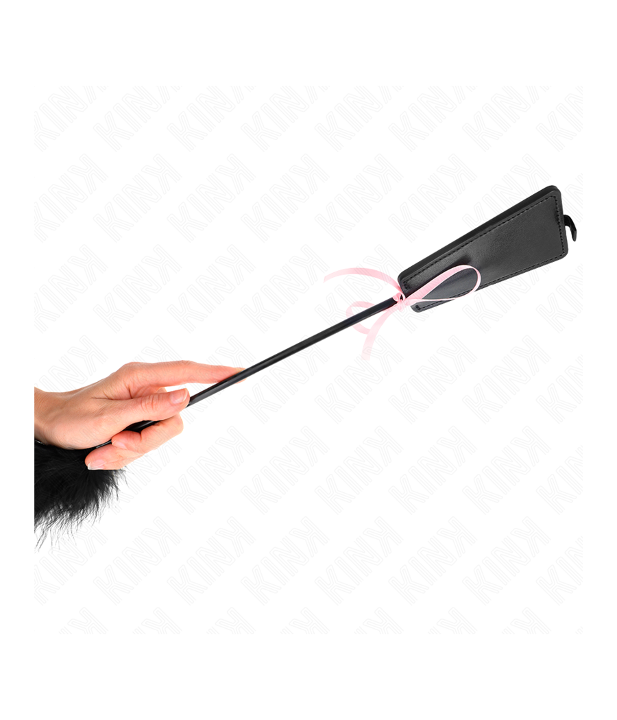 KINK - PLUMES CHACOUILLÉES AVEC NOEUD DE RUBAN ROSE 49 CM