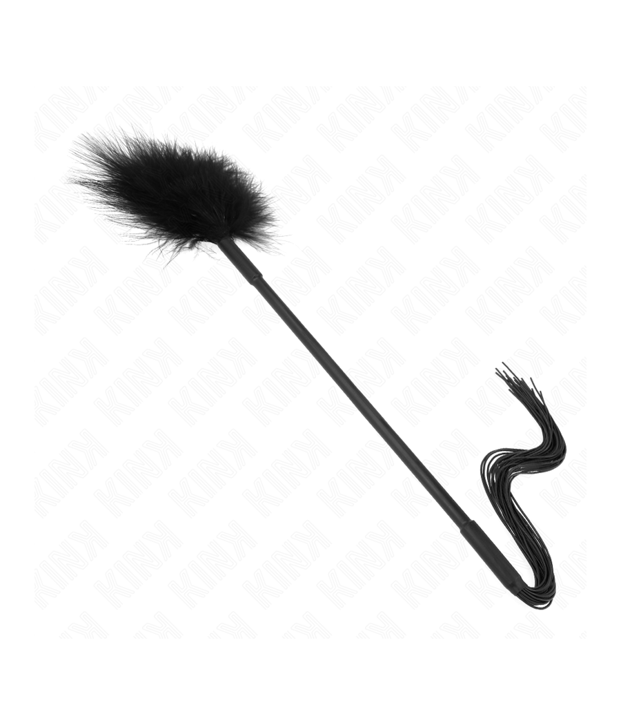 KINK - Fouet en silicone avec plumes pour chatouiller 47 cm
