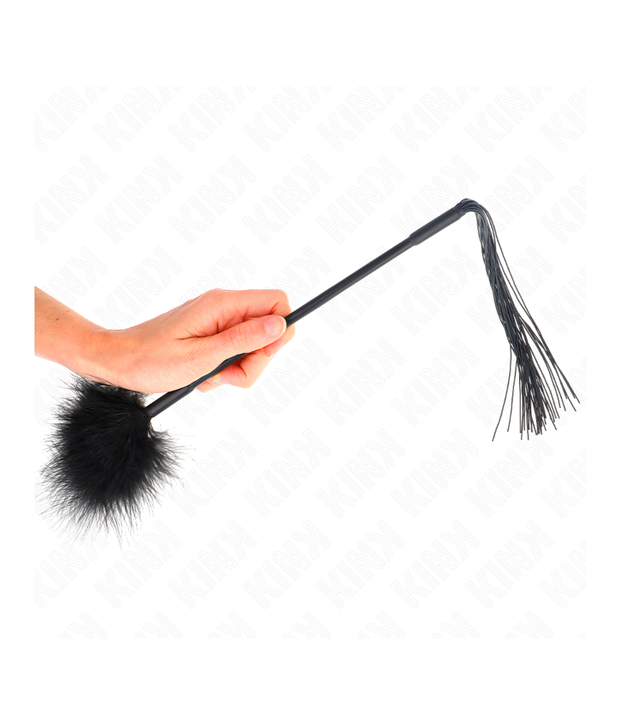 KINK - Fouet en silicone avec plumes pour chatouiller 47 cm