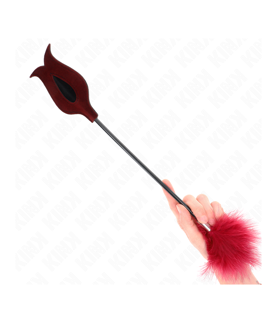 KINK - PLUMAS PARA COSQUILLAS CON PALETA FORMA DE ROSA 38 CM