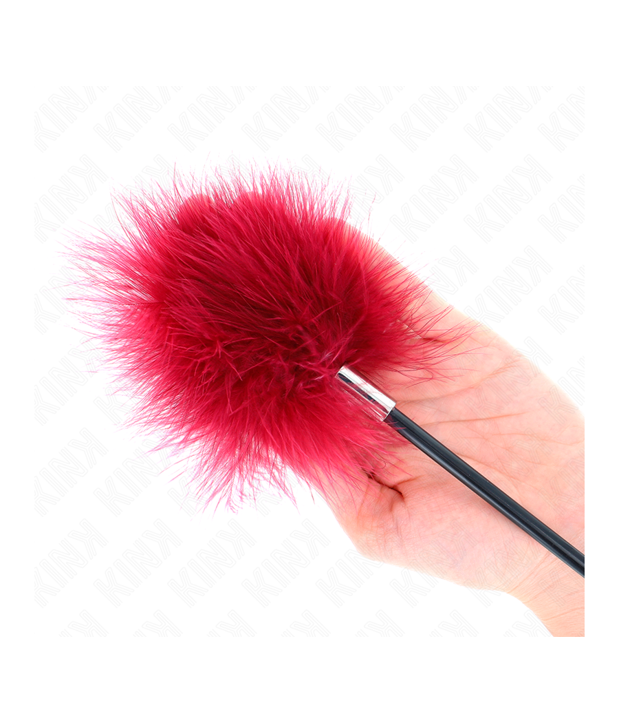 KINK - PLUMAS PARA COSQUILLAS CON PALETA FORMA DE ROSA 38 CM