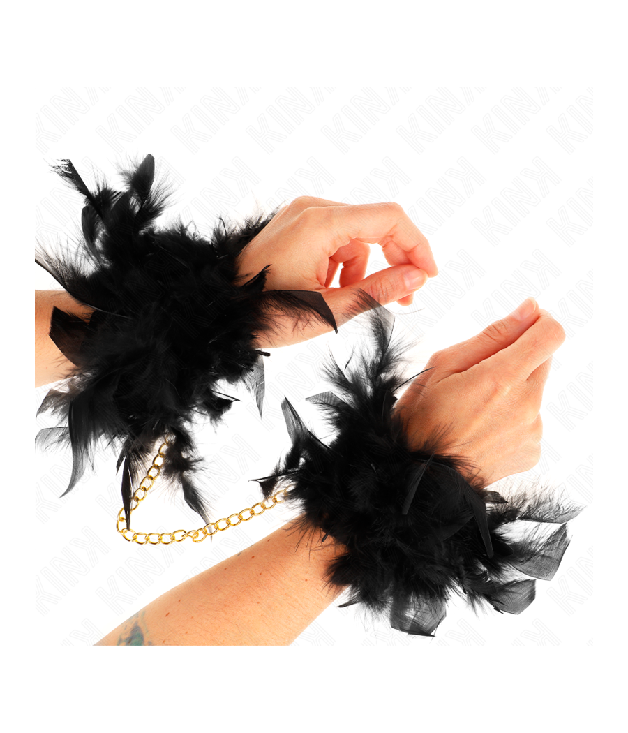 KINK - MANCHETTES EN PLUME AVEC CHAÎNE OR MODÈLE 1
