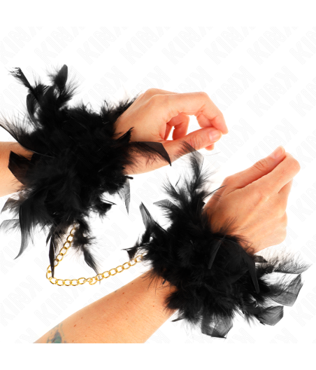 KINK - FEATHER HAND CUFFS WITH GOLD CHAIN MODEL 1