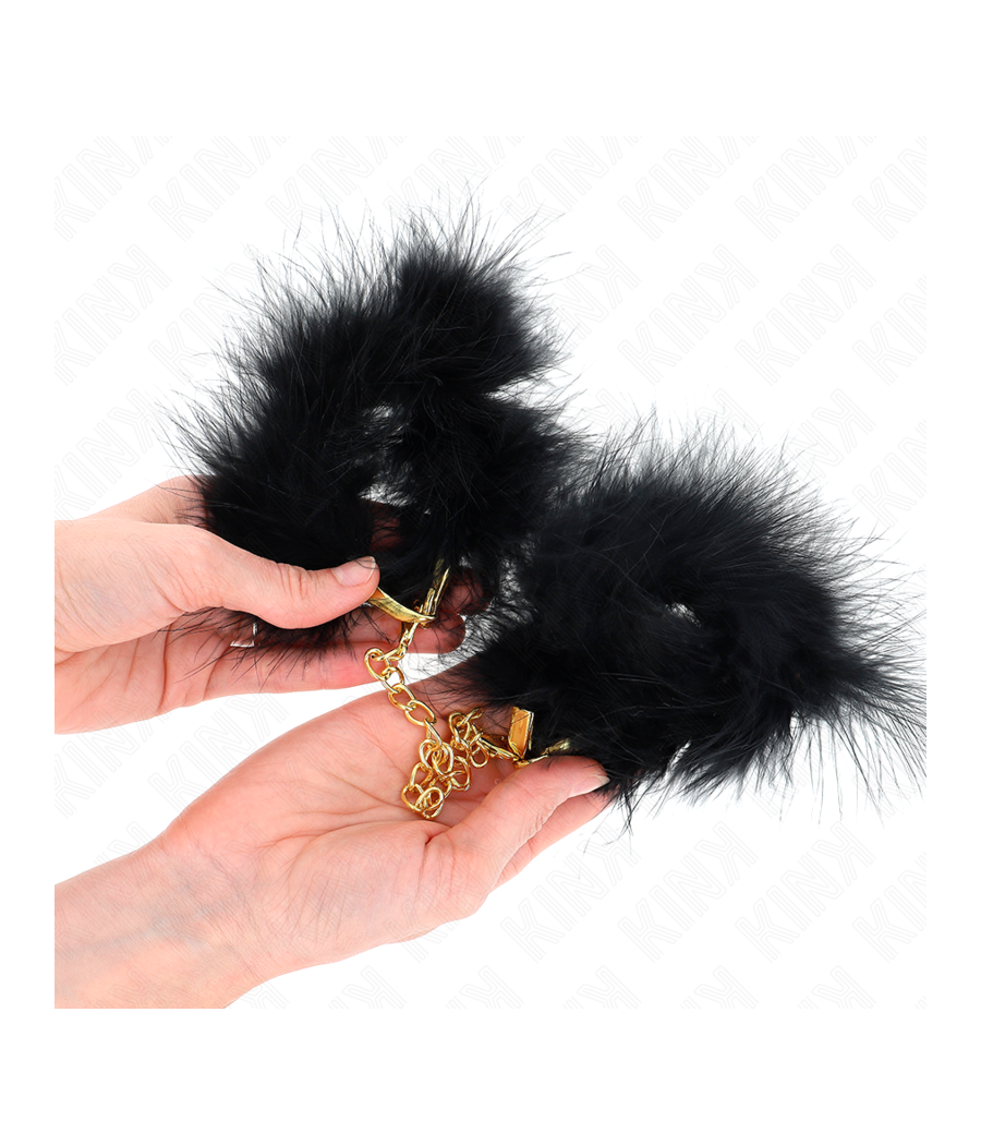 KINK - FEATHER HAND CUFFS WITH GOLD CHAIN MODEL 0