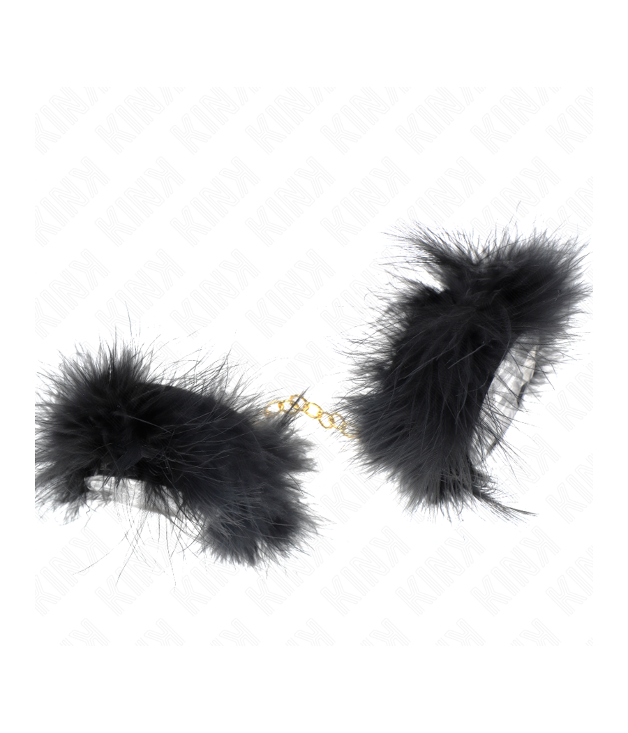KINK - ESPOSAS DE PLUMAS NEGRO CON CADENA DORADA MODELO 2