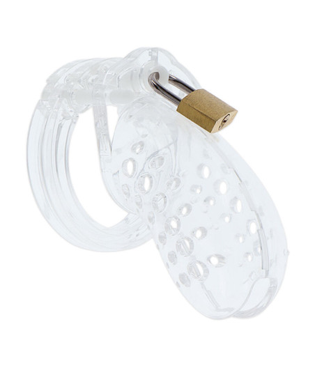 HIDDEN DESIRE - EXTREME CHASTITY COCK CAGE ACRYLIC ADJUSTABLE CLEAR