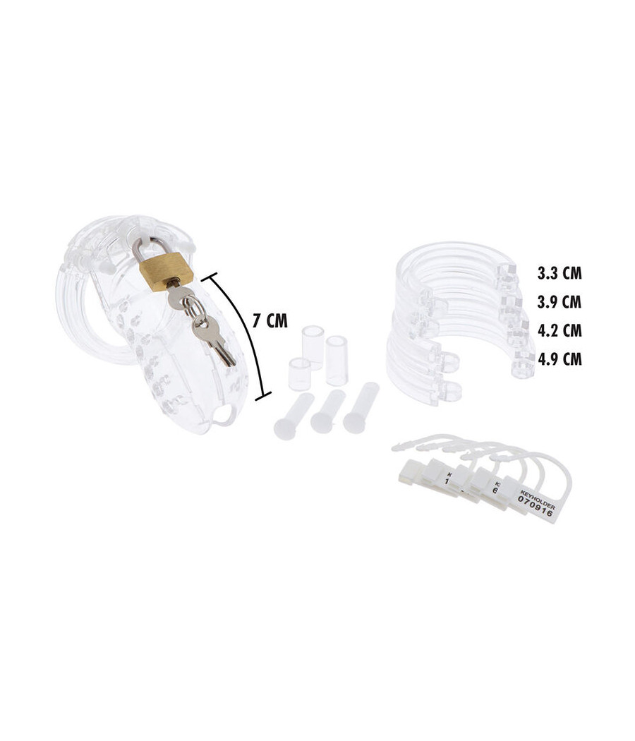 HIDDEN DESIRE - EXTREME CHASTITY COCK CAGE ACRYLIC ADJUSTABLE CLEAR