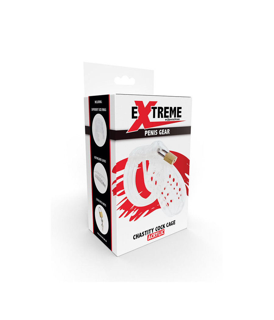 HIDDEN DESIRE - EXTREME GABBIA PER CAZZO CASTITÀ ACRILICO REGOLABILE TRASPARENTE