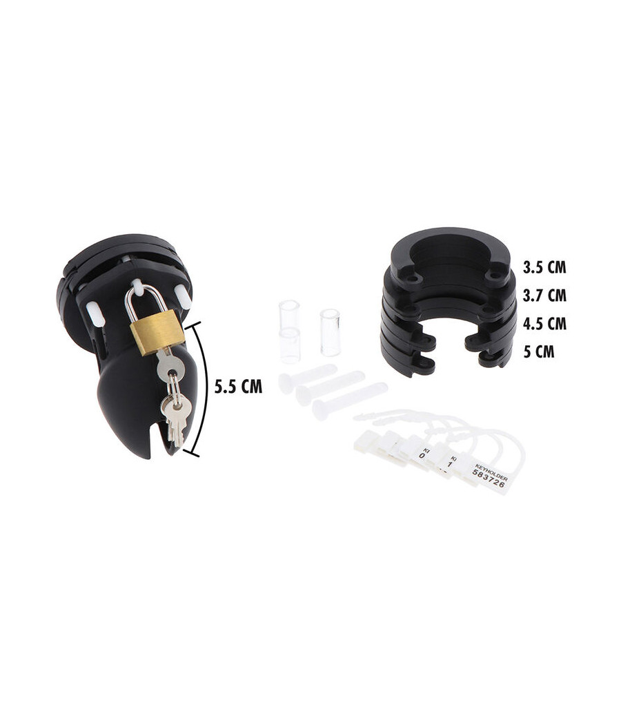 HIDDEN DESIRE - EXTREME CAGE DE CHASTETÉ SILICONE TAILLE S NOIR