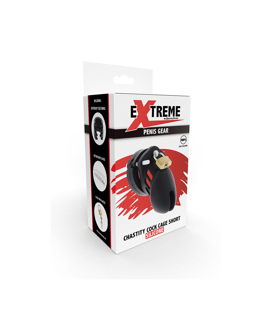 HIDDEN DESIRE - EXTREME KEUSCHHEITSPUMPENKÄFIG AUS SILIKON GRÖSSE S SCHWARZ