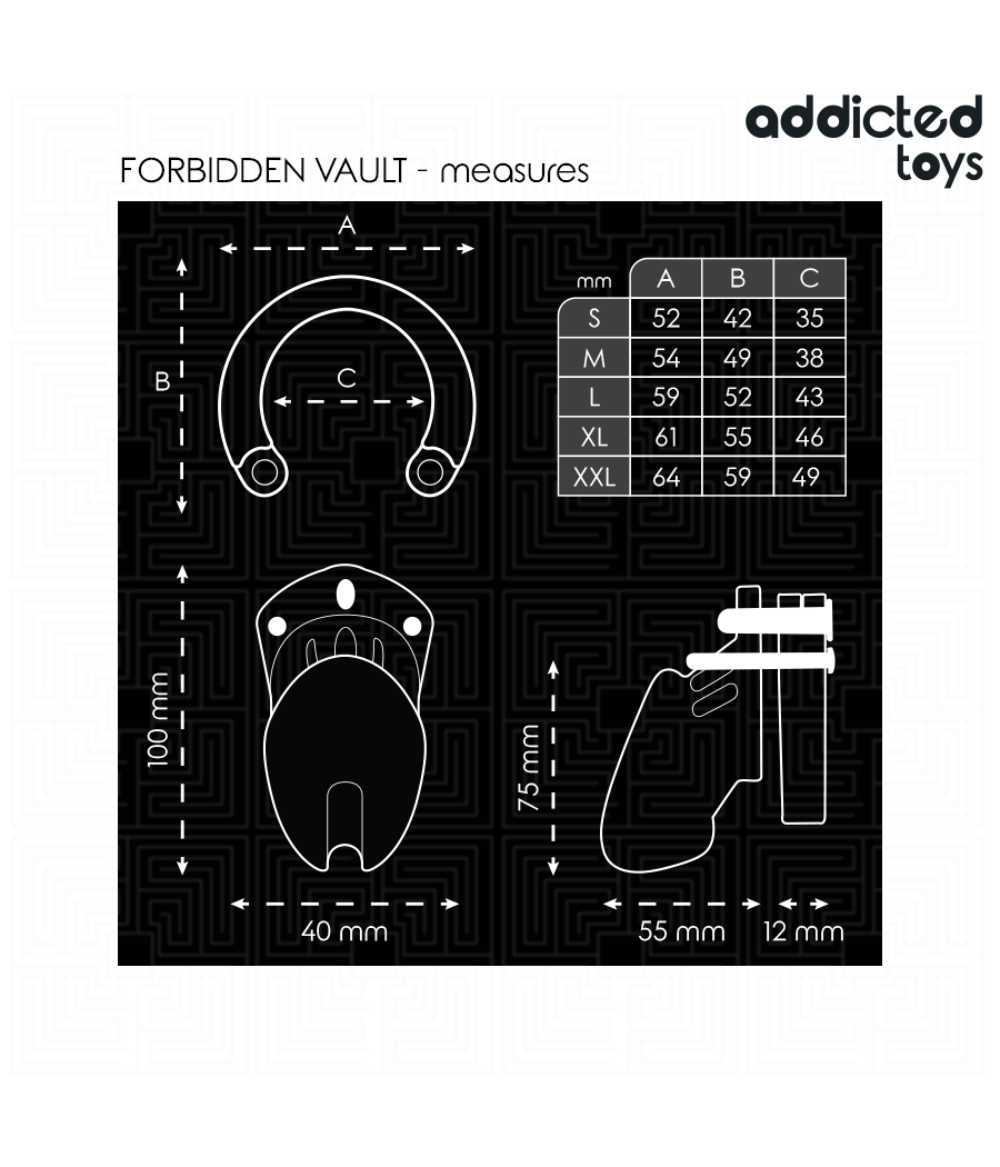 ADDICTED TOYS LOCKED - FORBIDDEN VAULT JAULA PARA PENE 10 CM