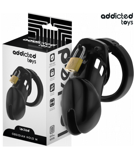 ADDICTED TOYS LOCKED - OBSIDIAN HOLD PENIS CAGE SIZE M