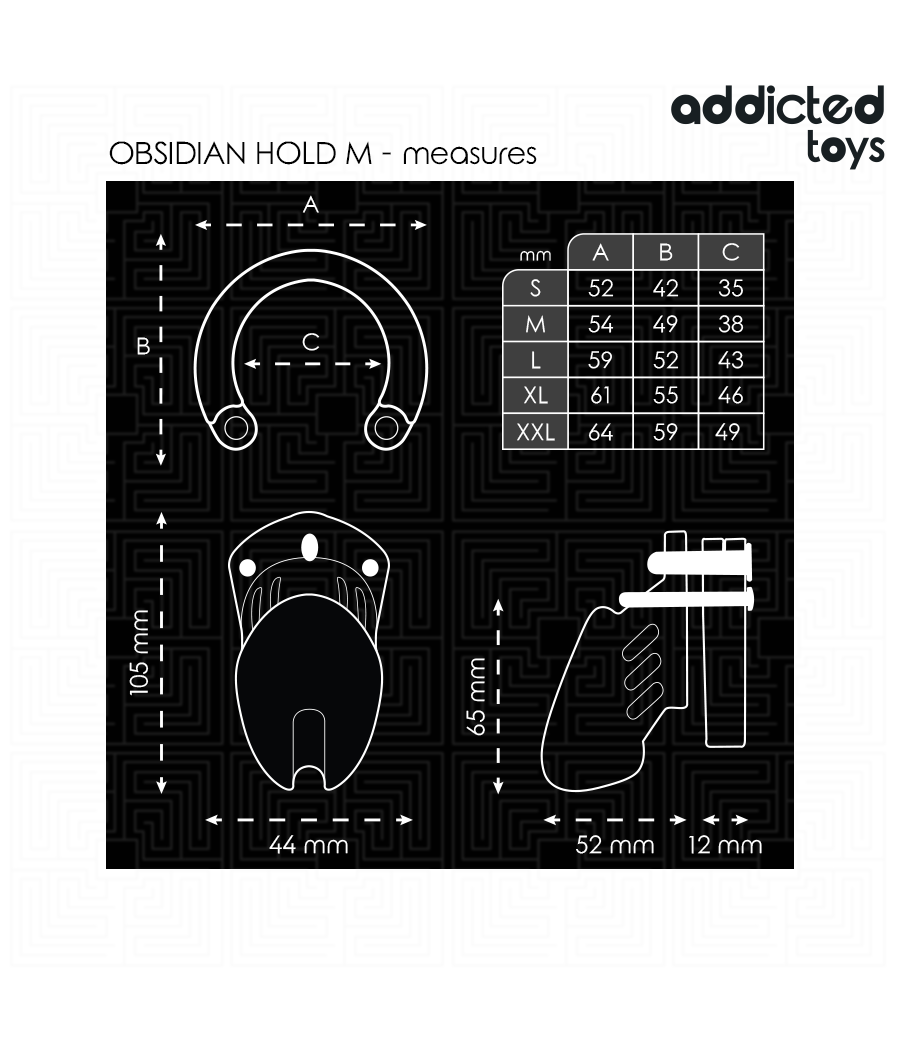 ADDICTED TOYS LOCKED - OBSIDIAN HOLD JAULA PARA PENE TALLA M