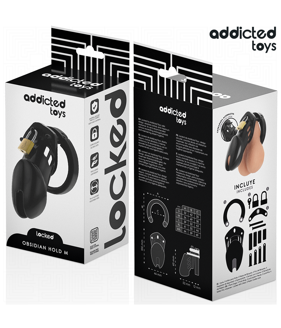 ADDICTED TOYS LOCKED - OBSIDIAN HOLD JAULA PARA PENE TALLA M