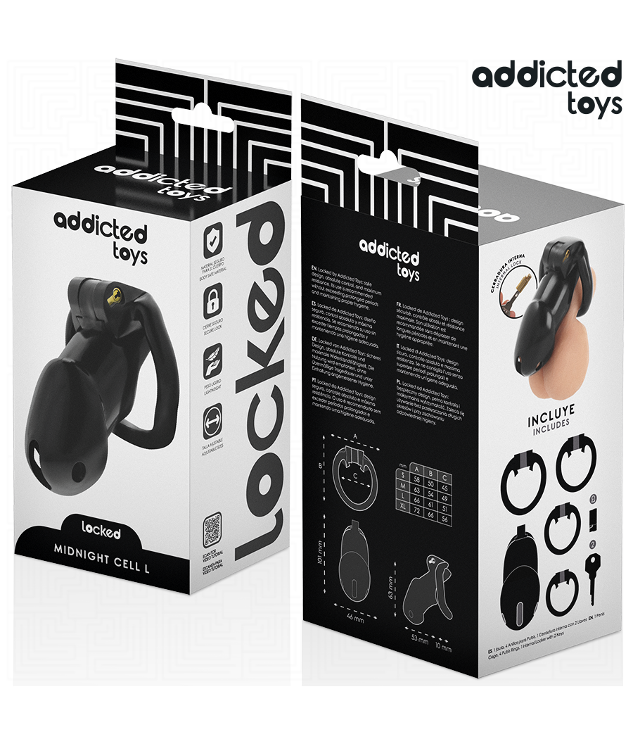 ADDICTED TOYS LOCKED - MINDNIGHT CELL JAULA PARA PENE TALLA L