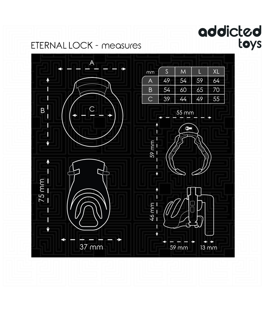 ADDICTED TOYS LOCKED - ETERNAL LOCK PENISKÄFIG 9 CM