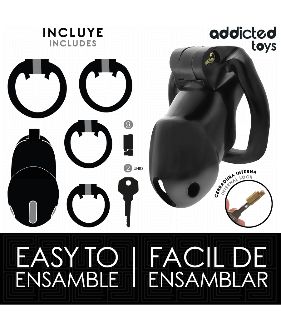 ADDICTED TOYS LOCKED - MINDNIGHT CELL PENIS CAGE GRÖSSE M