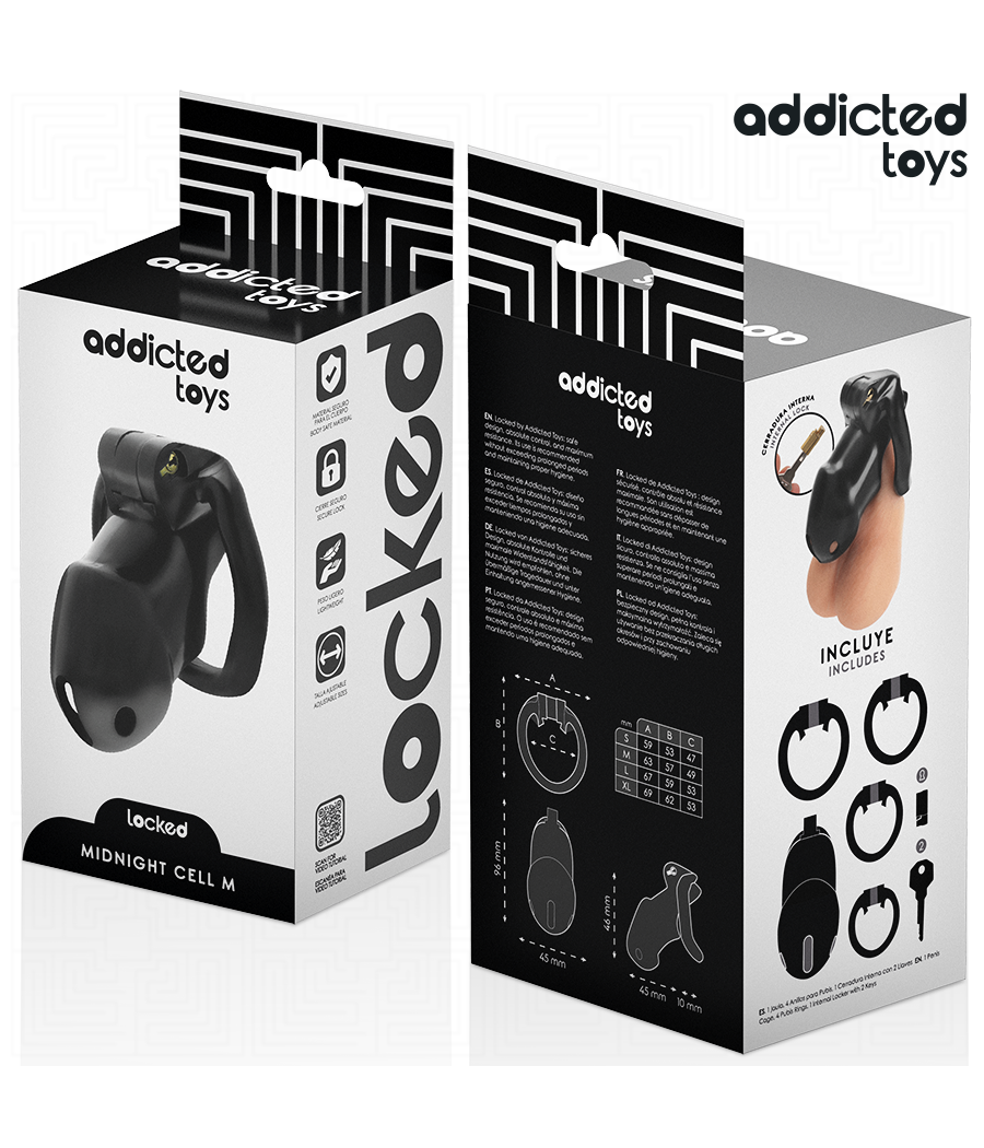 ADDICTED TOYS LOCKED - MINDNIGHT CELL PENIS CAGE GRÖSSE M