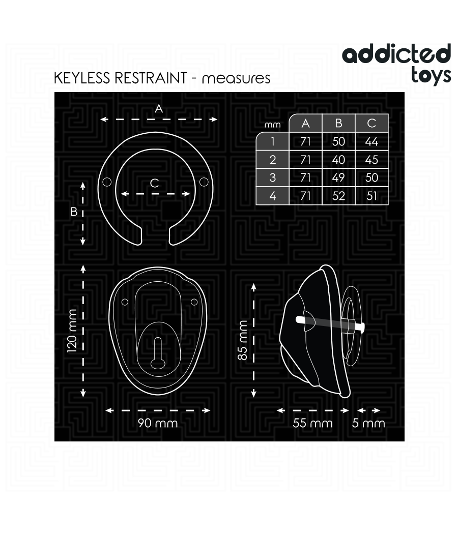 ADDICTED TOYS LOCKED - GAIOLA DE CONTENÇÃO SEM CHAVE PARA PÊNIS 11,5 CM