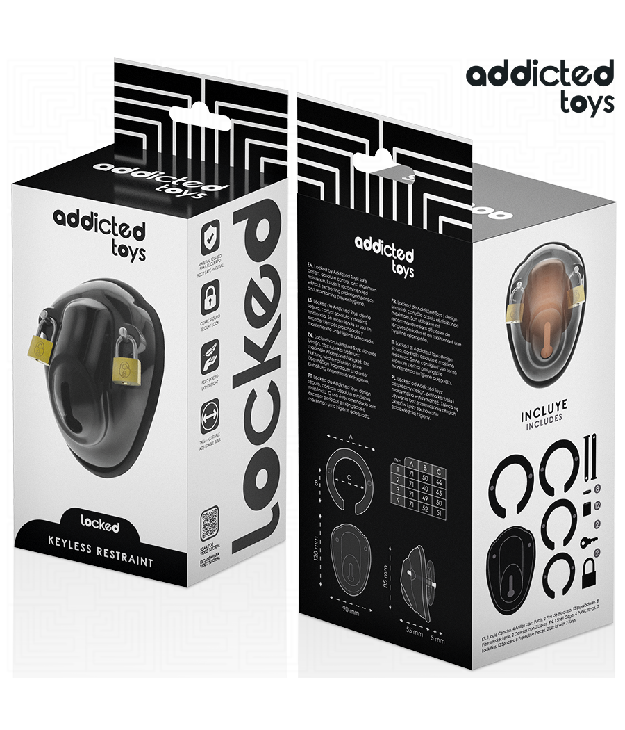 ADDICTED TOYS LOCKED - KEYLESS RESTRAINT JAULA PARA PENE 11,5 CM