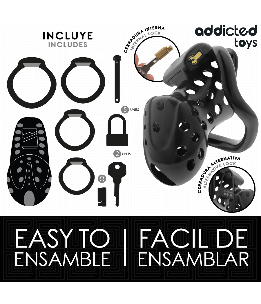 ADDICTED TOYS LOCKED - CHAINED HOLLOW JAULA PARA PENE 10,5 CM