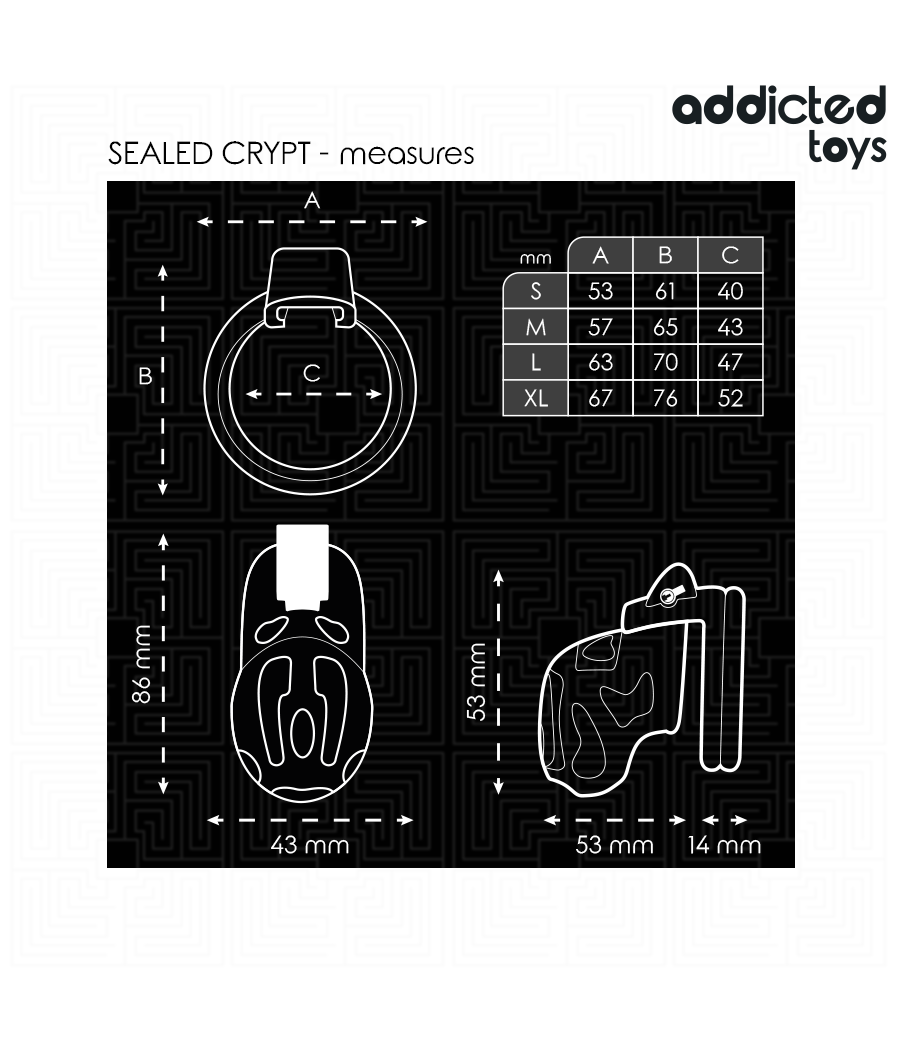 ADDICTED TOYS LOCKED - GABBIA PER PENE SIGILLATA CRYPT 8 CM