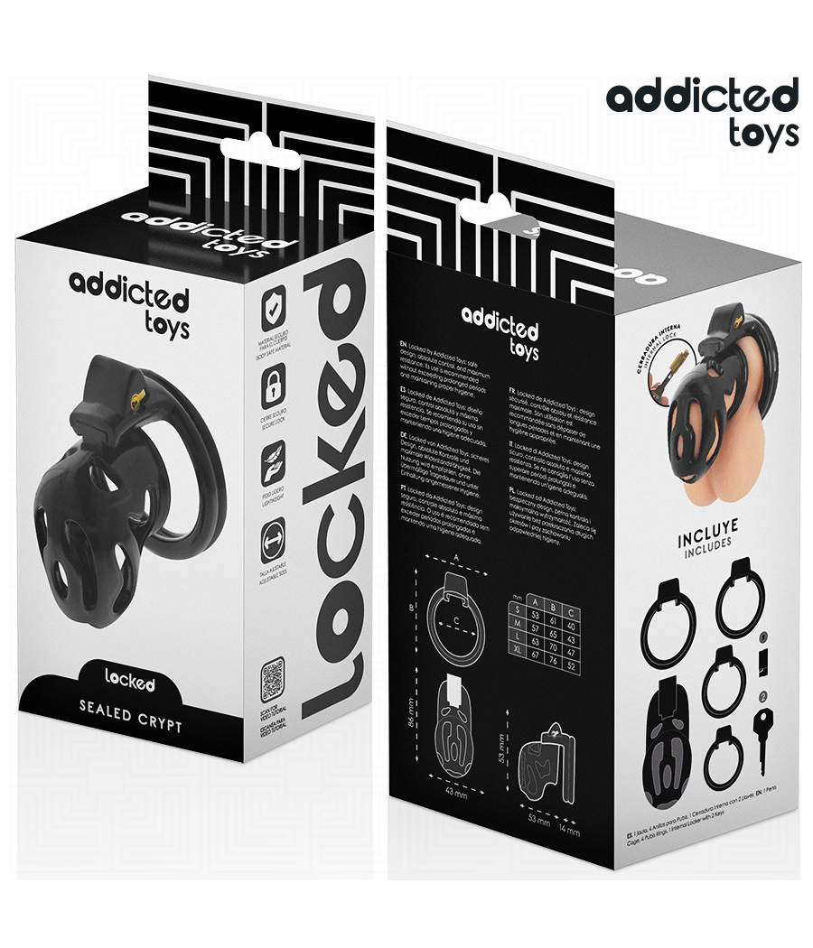 ADDICTED TOYS LOCKED - SEALED CRYPT PENIS CAGE 8 CM