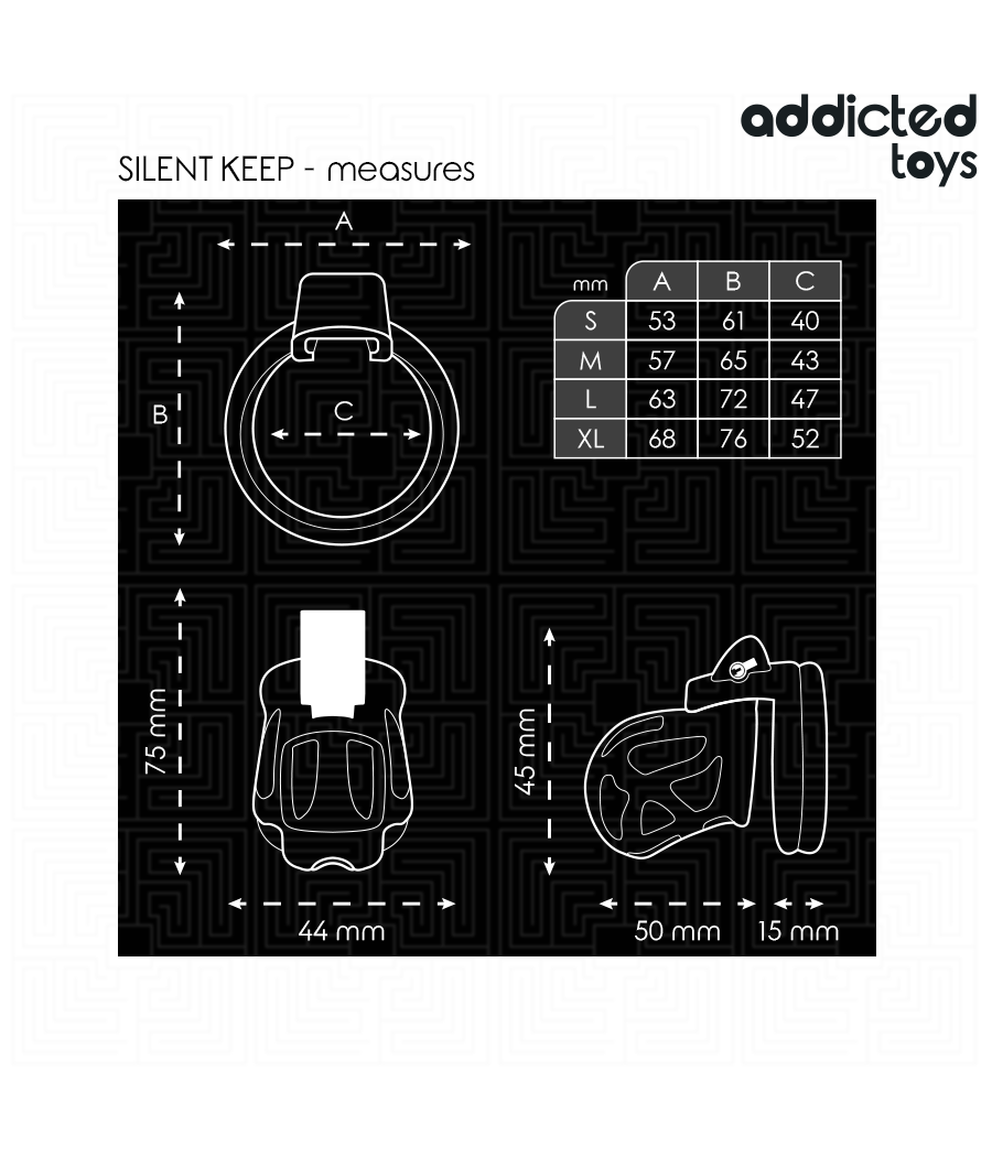 ADDICTED TOYS LOCKED - CAGE À PÉNIS SILENCIEUSE 7,5 CM