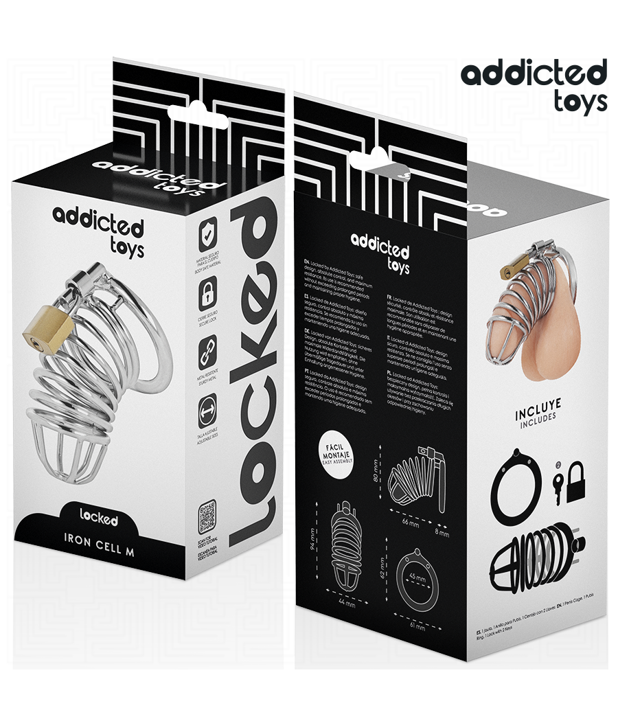 ADDICTED TOYS LOCKED - IRON CELL JAULA PARA PENE DE METAL TALLA M