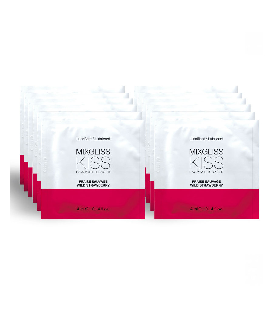 MIXGLISS - LUBRIFICANTE BASE DE GUA SABOR MORANGO 12 DOSE ÚNICA 4 ML