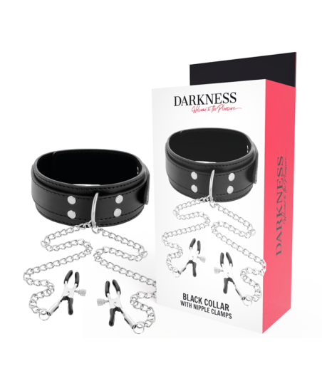 DARKNESS - COLLARE CON Morsetti PER CAPEZZOLI NERO