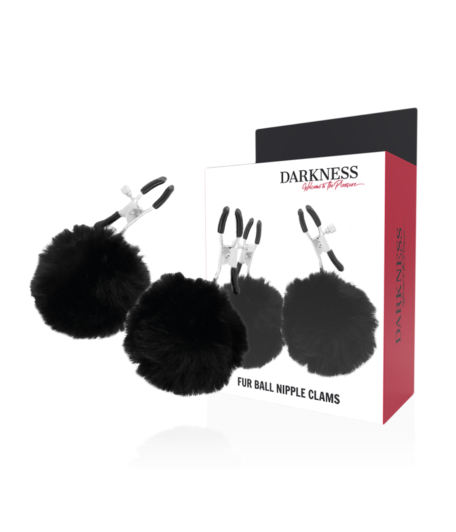 DARKNESS - PINCES À TÉTONS AVEC POM POMS 1