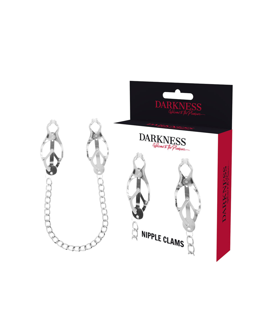 DARKNESS - METAL NIPPLE CLAMP WITH CHAIN