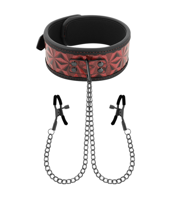 BEGME - RED EDITION HALSBAND MIT NIPPELKLEMMEN MIT NEOPRENFUTTER