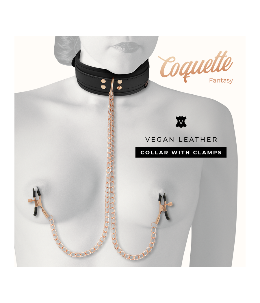 COQUETTE CHIC DESIRE - COLAR FANTASY NIPPLE CLAMP COM FORRO DE NEOPRENE