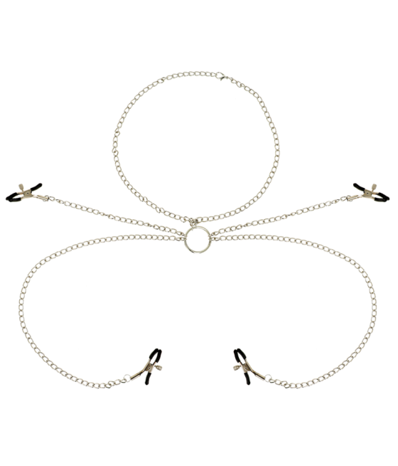 OHMAMA FETISH 4 MORSETTI PER CAPEZZOLI CON COLLANA A CATENA